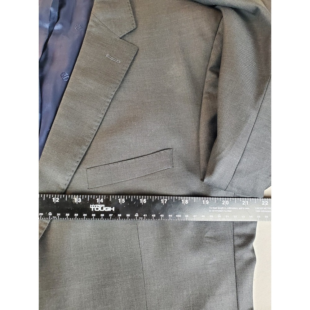 David Donahue Blazer Men 46 R Charcoal Marzotto Wool Super 150s Double Vented - Picture 15 of 16